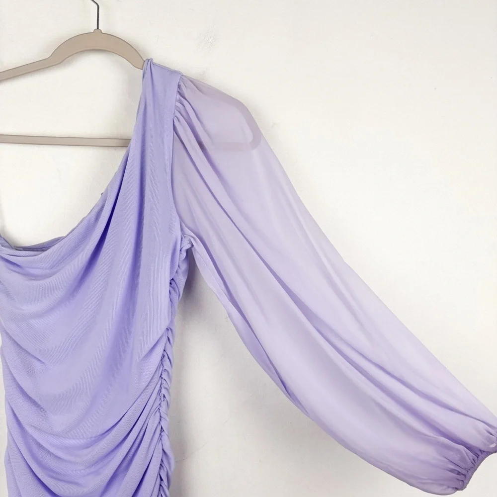 NWT Hello Molly Party It Up Lilac One Shoulder Mini Dress Sz L - Picture 9 of 14